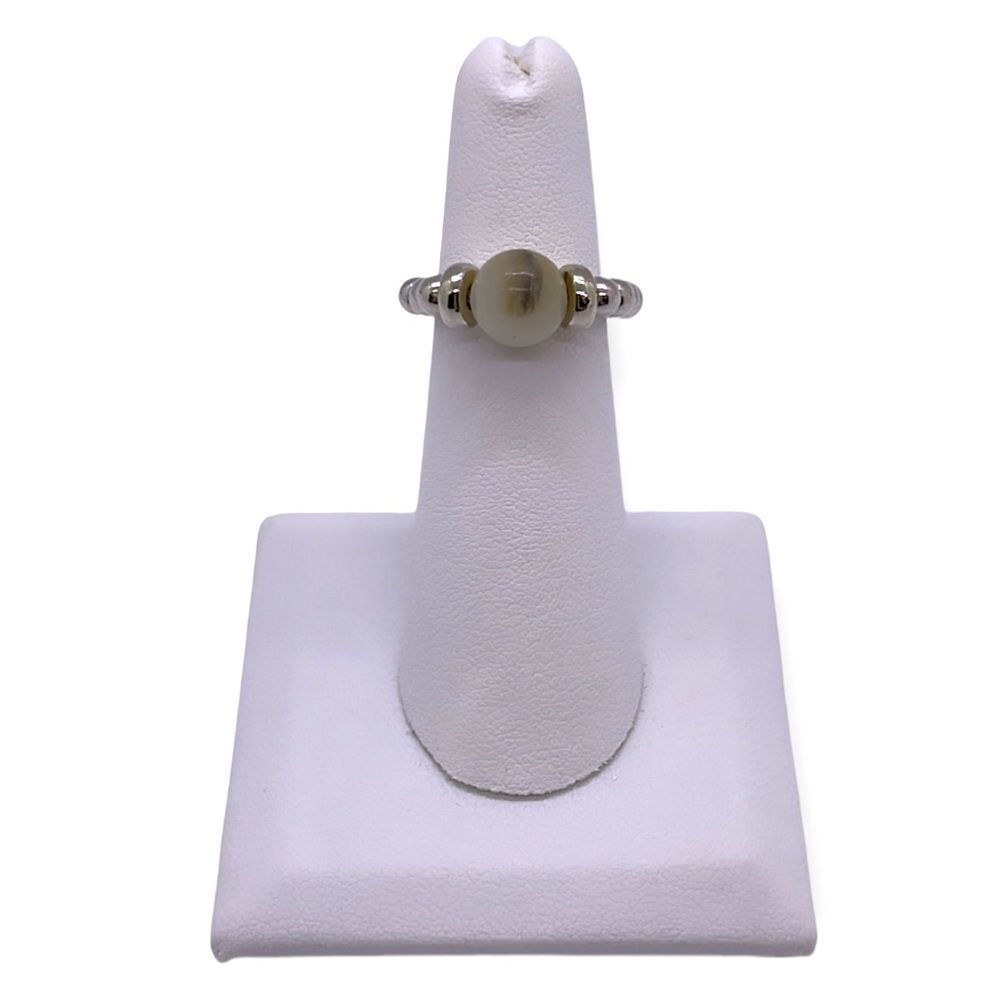NWT Wool + Pepper Co. Silver & Crystal Beaded Ring